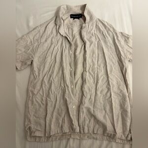 men’s abercrombie linen blend button down